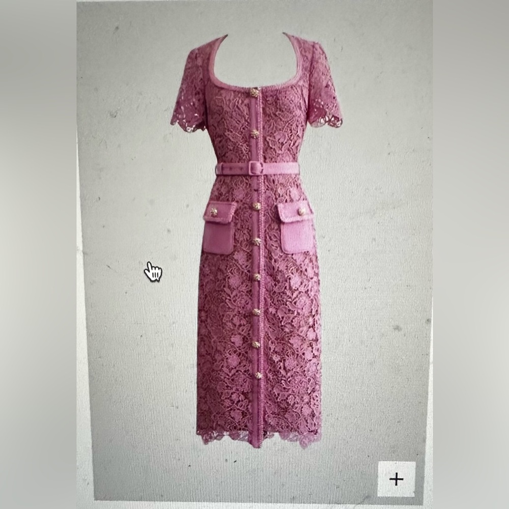 Sierra darien exquisite short sleeve like self-portrait lace midi dress